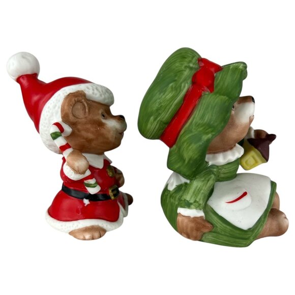 1980s Homco Christmas Bear Figurine Family Set Of 3 Poppa Momma Baby #5600 VTG - Picture 3 of 12